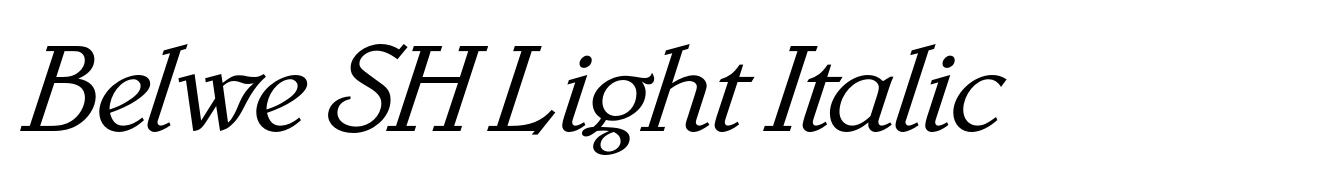 Belwe SH Light Italic